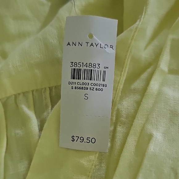 Ann Taylor Yellow Short Sleeve Relaxed Blouse - Picture 9 of 10
